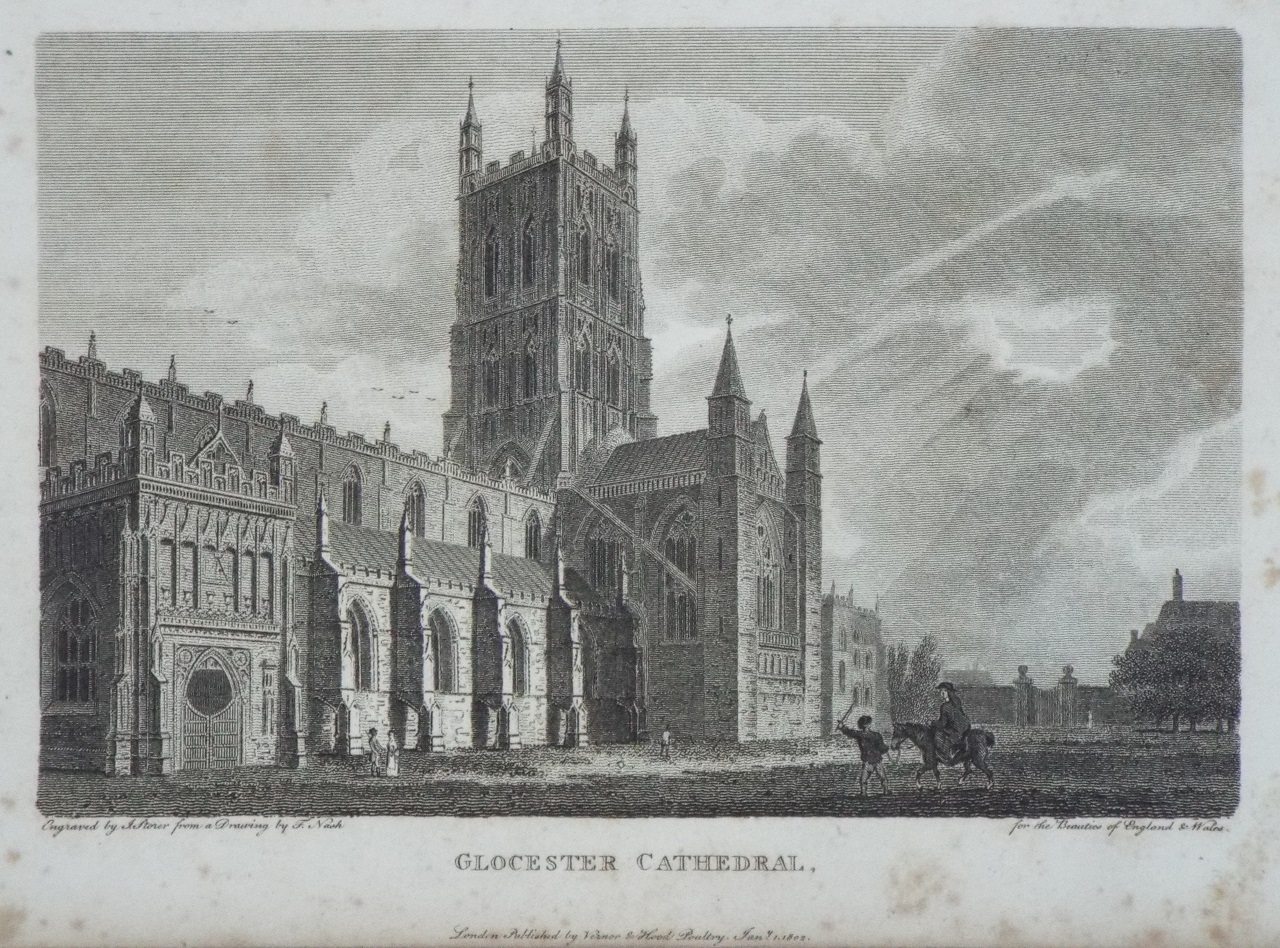 Print - Glocester Cathedral. - Storer
